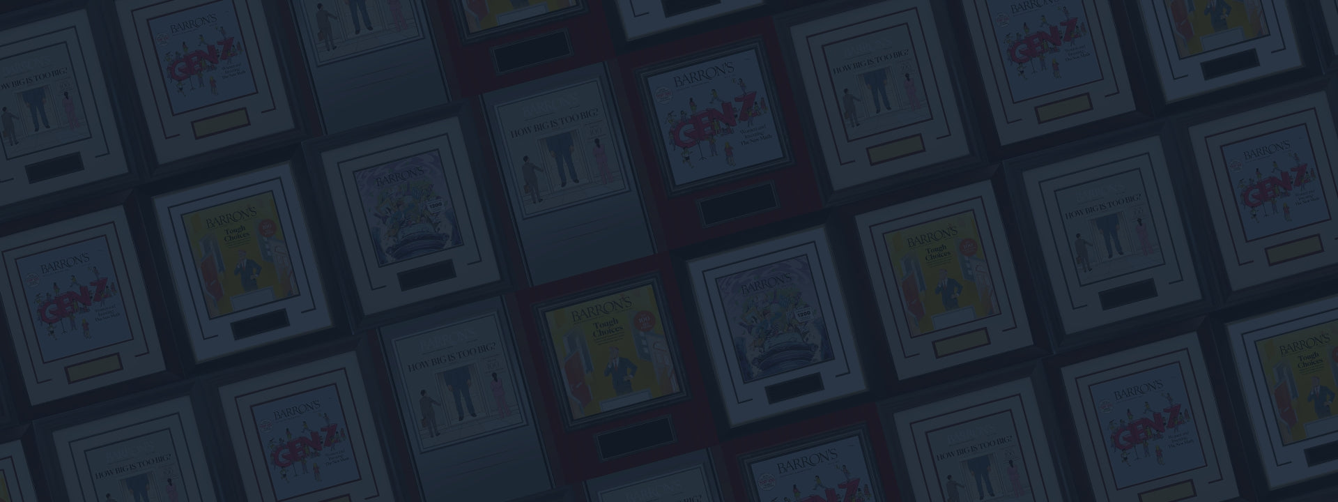 Background image featuring Barron‘s plaques